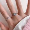 Chic Copper Adjustable Heart Design Moonstone Zirconia Ring For Stylish Women