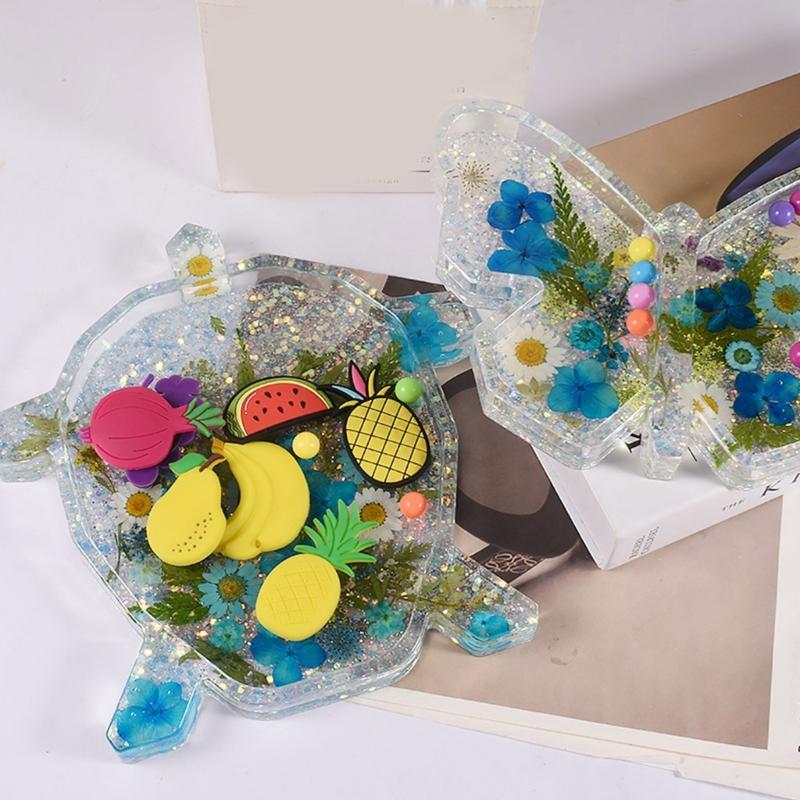 Turtle Butterfly- Storage Tray Container Resin Mold Storage Box Silicone Mold for DIY Epoxy Resin Organizer Home Decor