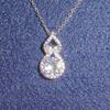 Moissanite Gourd Necklace Pendant for Women - Classic Round Diamond Four-Prong Design on Clavicle Chain