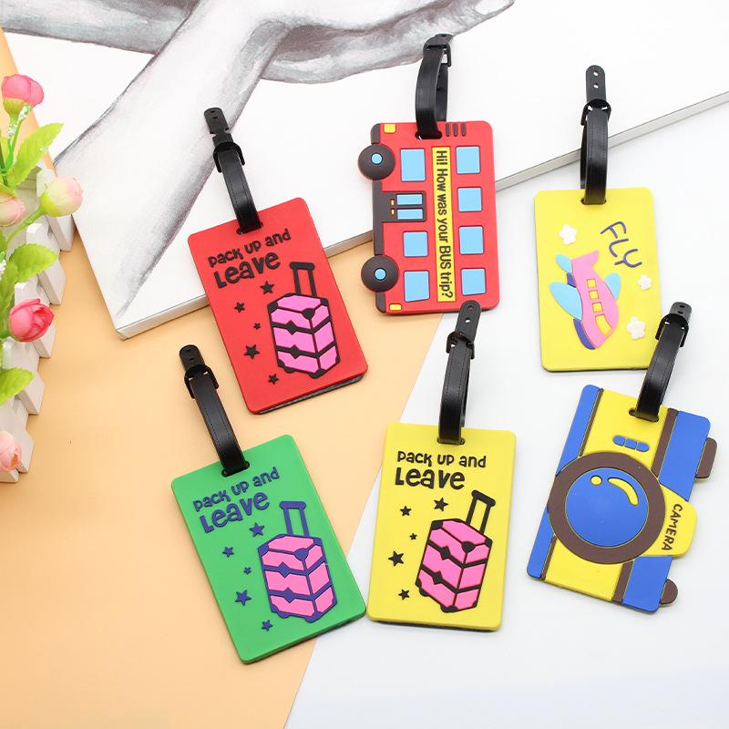 Cartoon PVC Luggage Tag Fashion Travel Boarding Pass Luggage Tags Travel Tags Id Address Name Lable Flight Travel Accessories