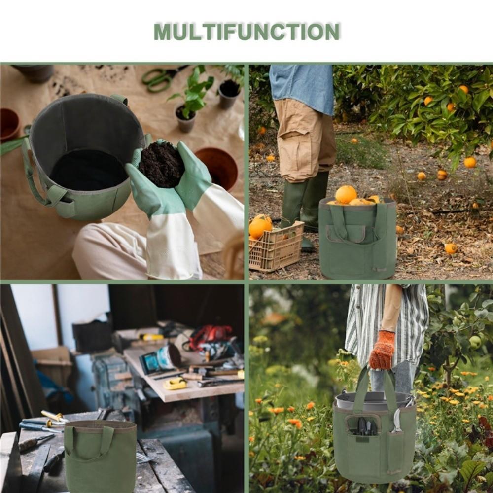 Portable Garden Tool Tote 600D Oxford Cloth Garden Storage Bag Bucket Tool Bag Home Gardeners