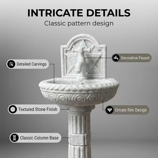 Yousheng Miniature Bathroom Sink Model, Vintage Roman Column Pedestal Round Wash Basin Dollhouse Accessory for Micro Landscape, DIY Crafts