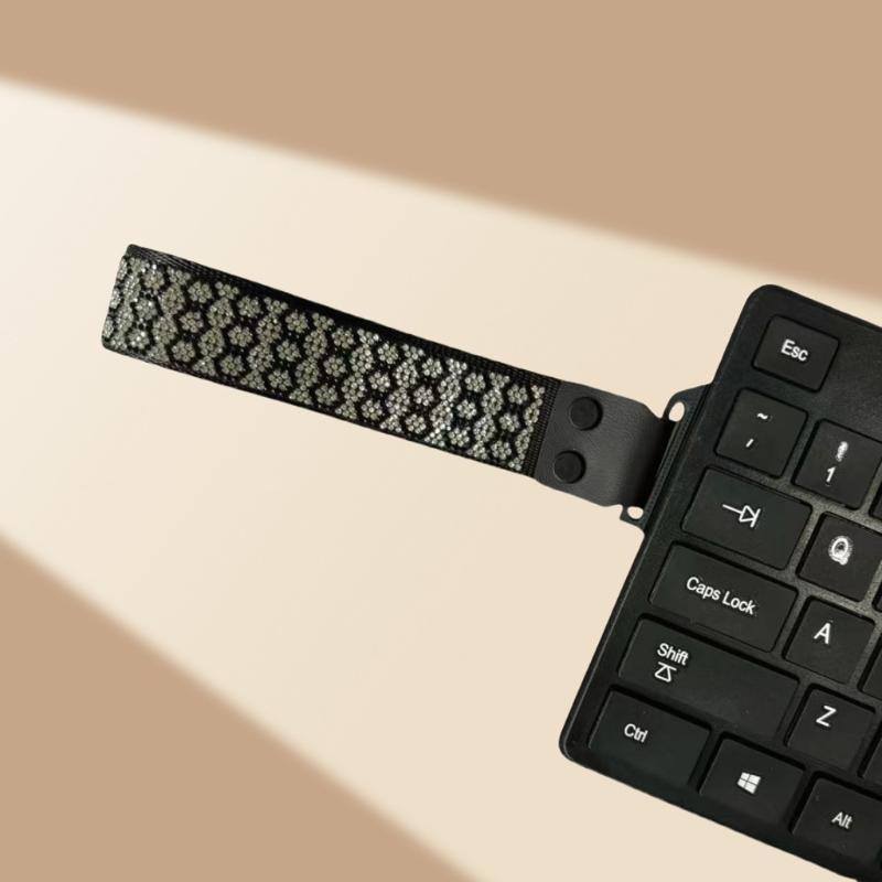 Keyboards Straps Streamers Decorative Straps Rhinestones Nylons Straps for 60 ATK68 Gaming Mechanical Keyboards