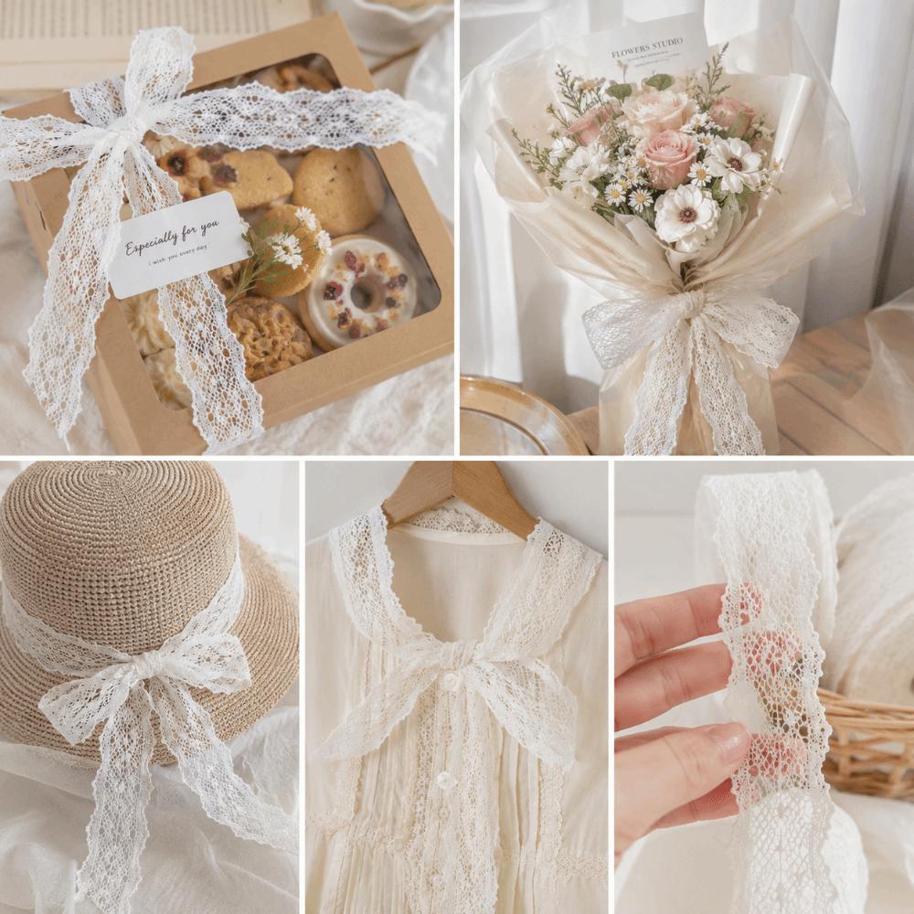 1pcs Reusable Lace Trim Ribbon 25 Yards Length Crochet Lace Trim Lace Ribbon Roll DIY Crafts Sewing