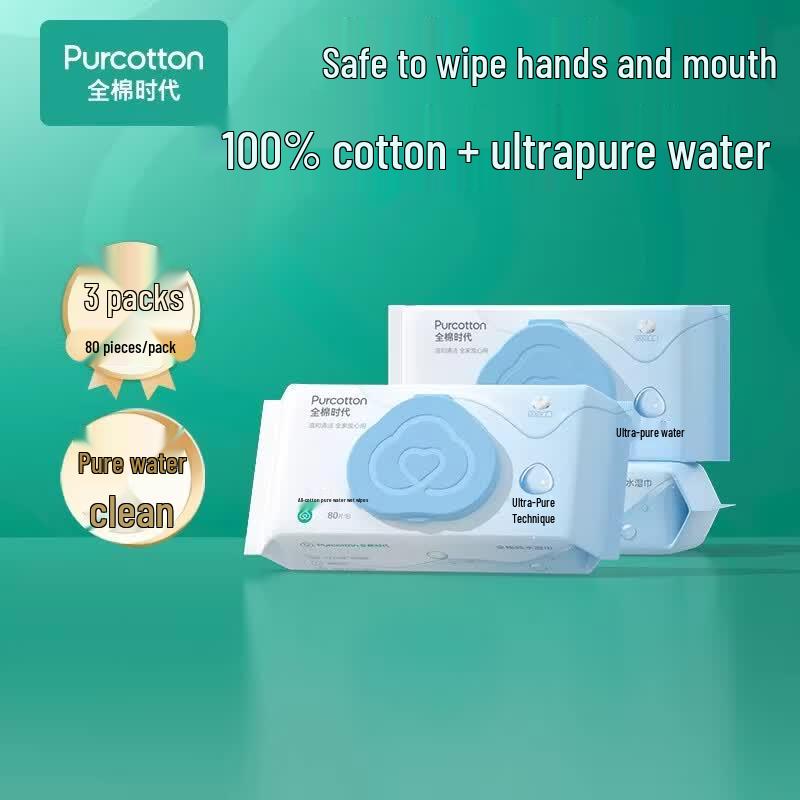 PurCotton Pure Cotton & Pure Water Hand & Mouth Wet Wipes