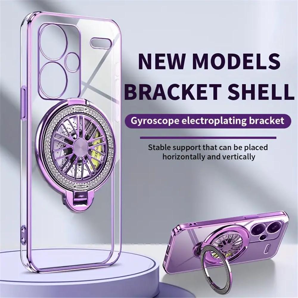 

Redmi Note 14 Luxury Rotation Gyroscope Magnetic Bracket Case For Xiaomi Redmi Note 14 13 Pro 5G 4G Note 13 Pro Plus Clear Cover Redmi Note 13 4g