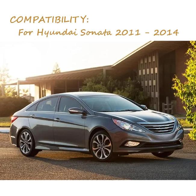 SecosAutoparts Black Line Leather Dashboard Dash Cover Pretector Mat Compatible With Hyundai Sonata 2011 2012 2013 2014