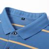 Spring New Cotton Handsome Men's Long Sleeve Polo Collar Stripes T-shirt Trendy Casual Fashion Men's T-shirt