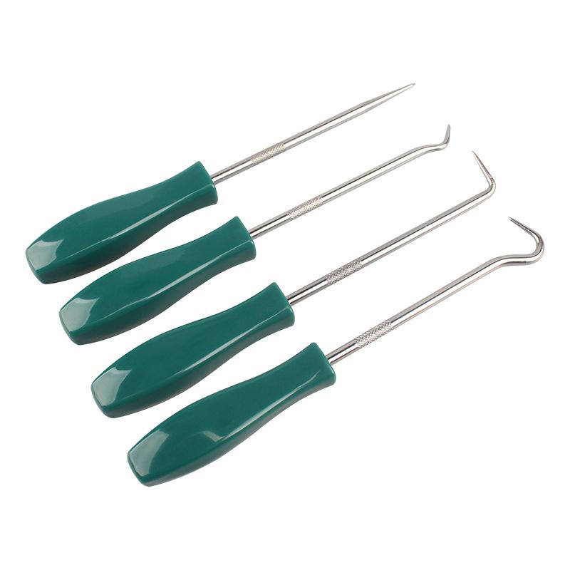 

4pcs 135mm Car Auto Vehicle Oil Seal Screwdrivers Set O-Ring Seal Gasket Puller Remover Pick Hooks Repair Tools for car зелений
