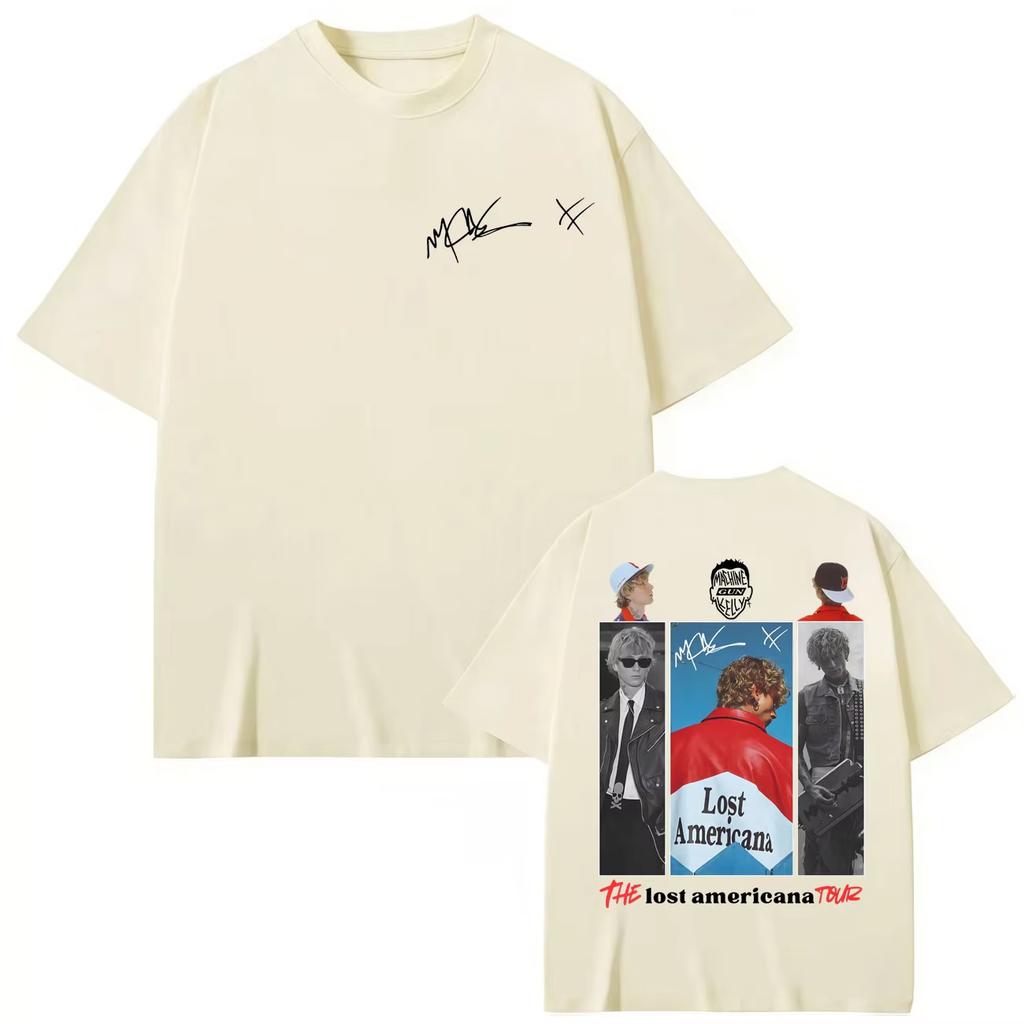 MGK Lost Americana Tour 2026 Graphic T Shirts Men Women Fashion Hip Hop Tshirts Springsummer Casual Cotton Short Sleeve Top