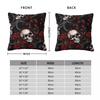 Gothic Skull And Rose Square Pillowcase Cushion Cover Pillow Case Throw Pillow Cover for Home Bedroom Car
