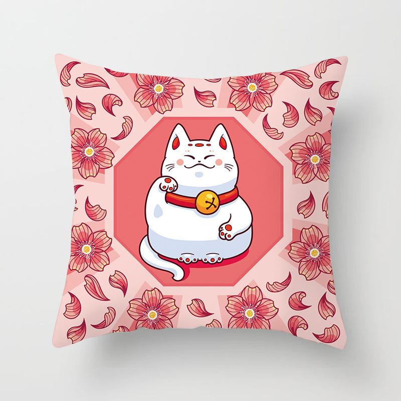 New Style of Lucky Cat Series Pillowcases, Home Office Sofa Pillow Cushion Covers, Seats