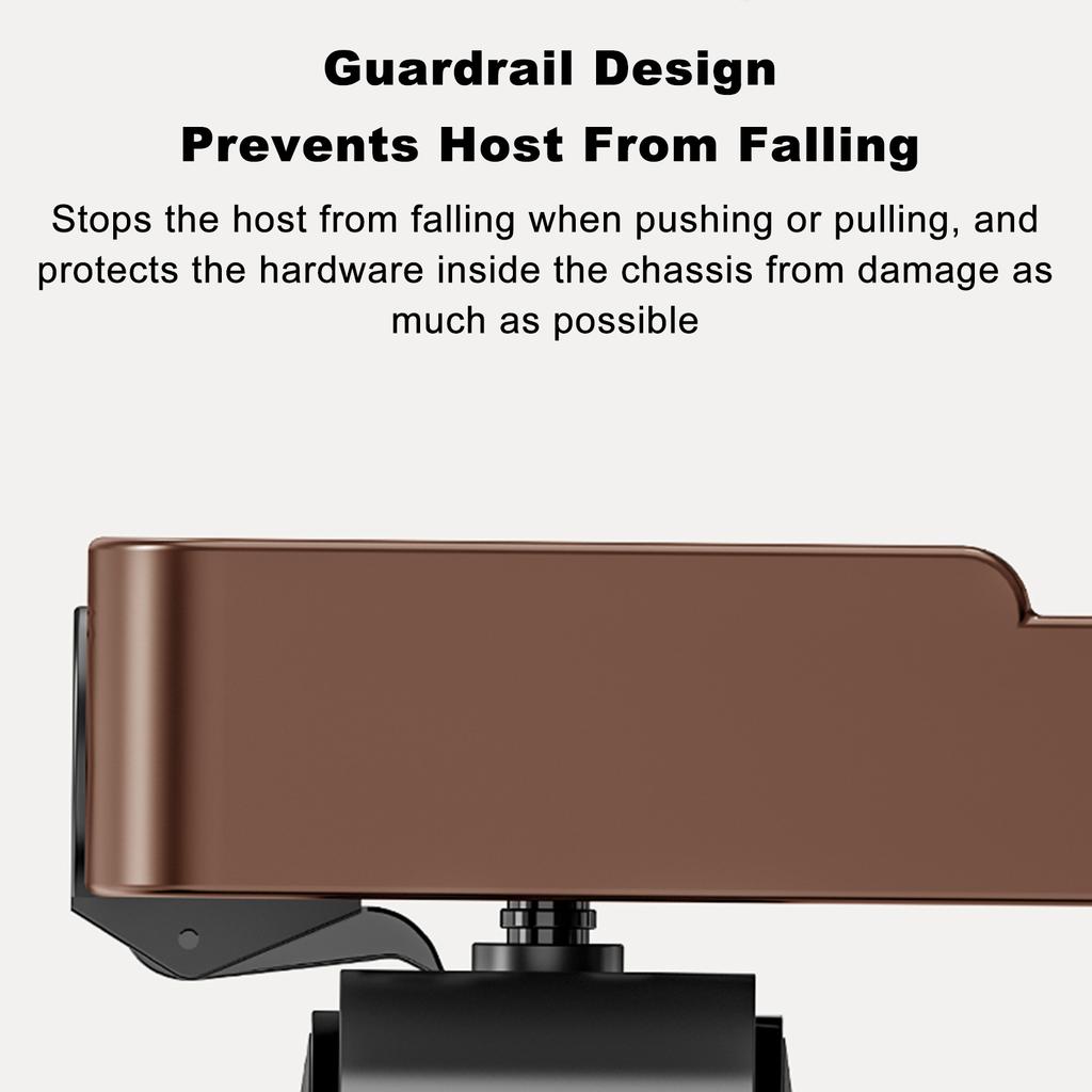 Computer Tower Stand Adjustable Mobile CPU Bracket with Universal Wheel Stainless Steel PC Tower