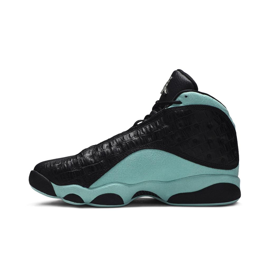 Air Jordan 13 Retro 'Island Green' (Unisex) Black / Island Green / Metallic Silver Vintage Basketball Shoes 414571 030