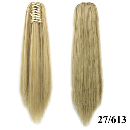 

Парик из синтетического волокна с зажимом в хвост, длинные прямые волосы, шиньон для наращивания волос 27/613