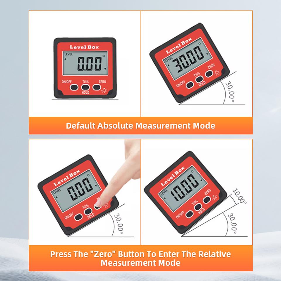 Digital Inclinometer New Angle Protractor 360 Degree Mini Electronic Protractor Angle Finder Gauge Measurement Tools Level Box