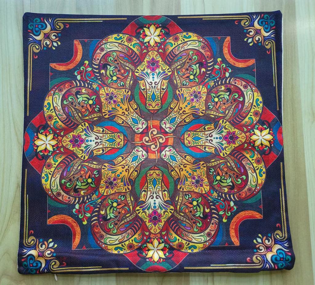 Special Sale Mandala Motif Bohemian Mediterranean Floral Plant Pattern Linen Home Decoration Pillow Case Sofa Cushion Cover Case