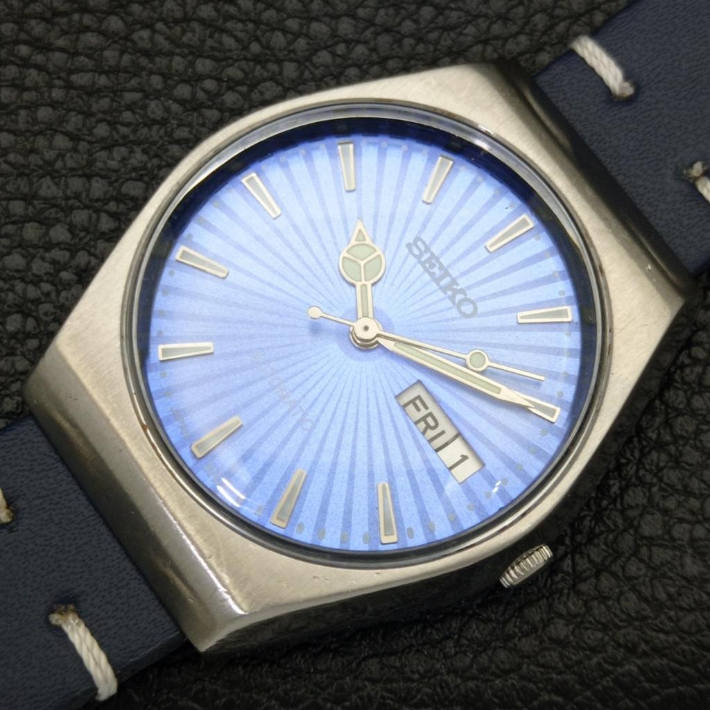 VINTAGE SEIKO AUTOMATIC 6309A JAPAN MENS BLUE COLOR DIAL WATCH A701502-5 R206b-a701502