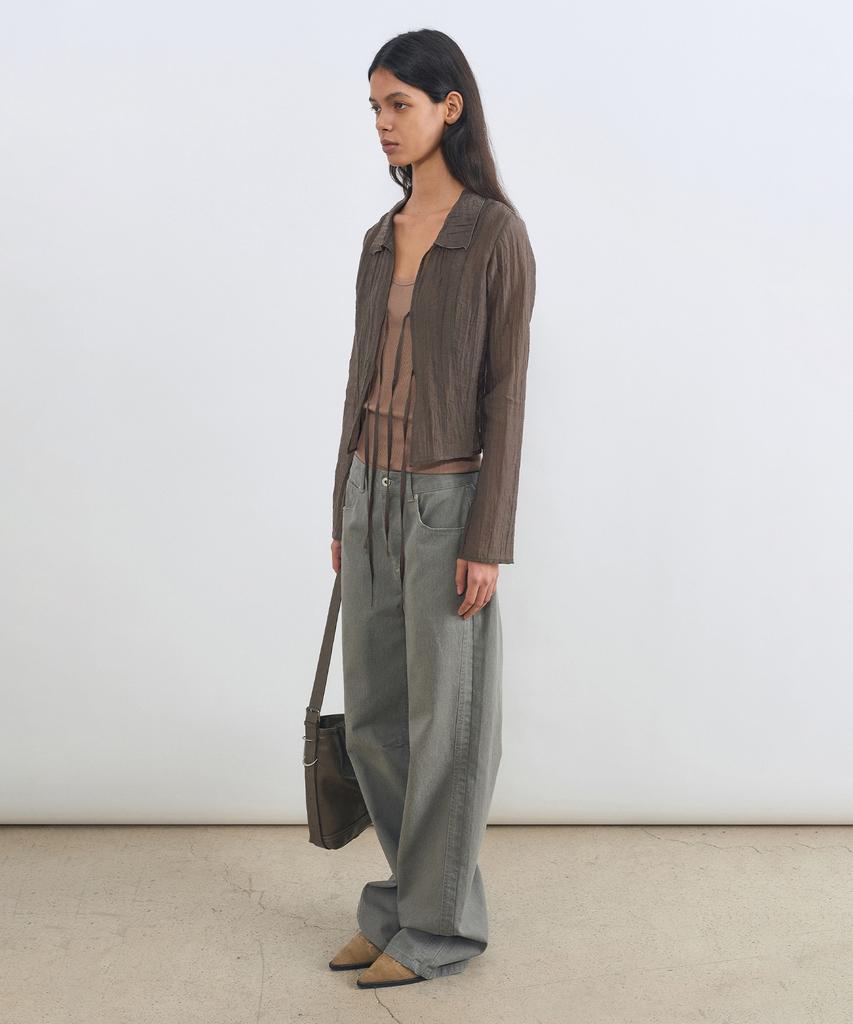 INSILENCE WOMEN Straight Color Denim Khaki Grey
