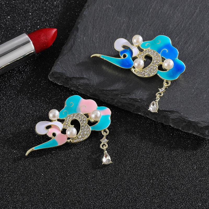 Fashion Exquisite Chinese Style Auspicious Cloud Brooches For Women Clothing Coat Party Accessries Gifts