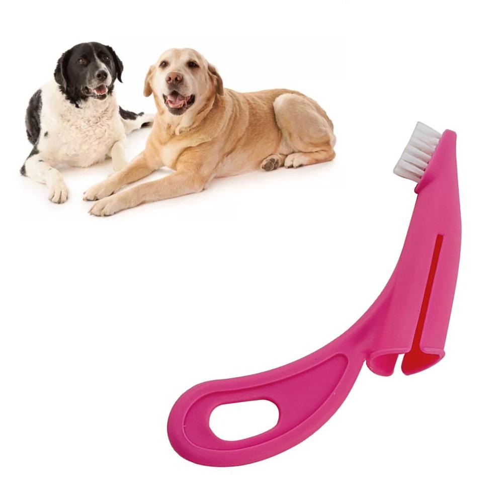 Soft Bristle Dog Cats Finger Toothbrush Nylon Bristle Ergonomic Finger Brush for Small Pets