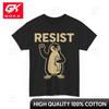 Penguin Resist Tshirt Resist Penguin Activism Funny Fun Cartoon Crewneck Short Sleeves Pure Cotton Casual Top Casual Wear