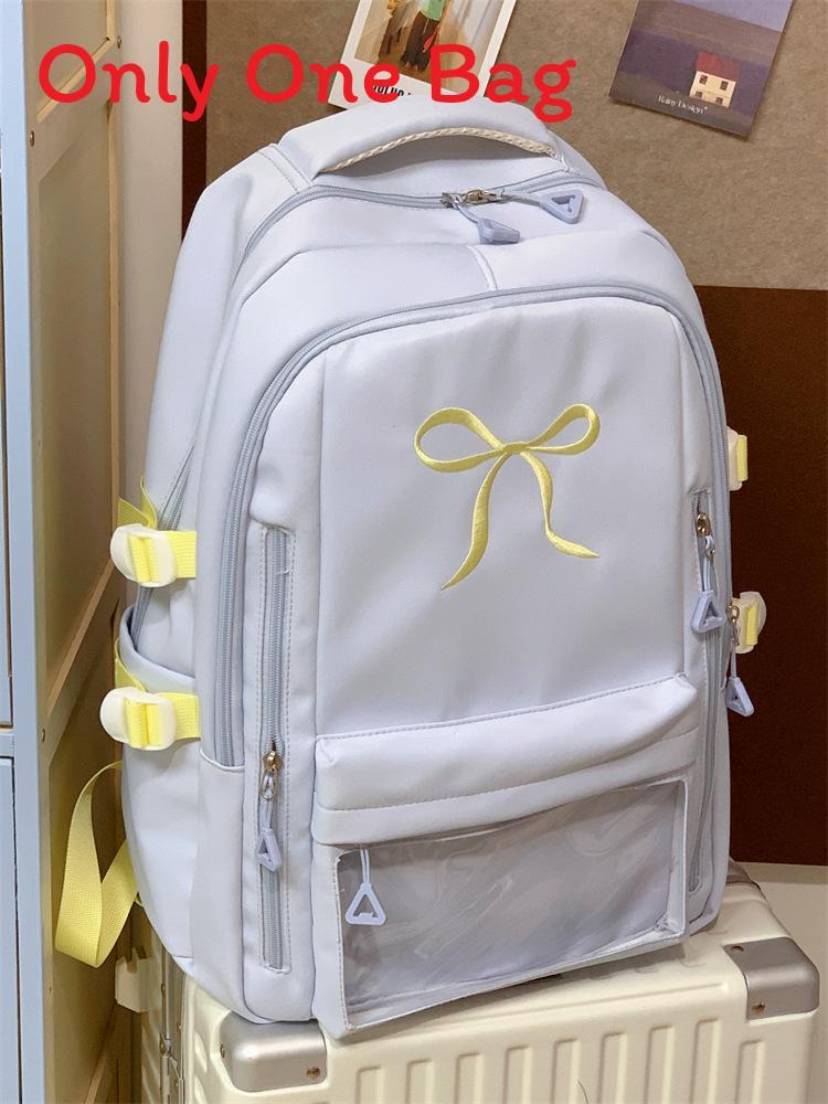 Mädchenrucksack mit gestickter Schleife und Nylon für die Schule