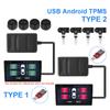 USB TPMS Android TPMS for Car Radio DVD Player Tire Pressure Monitoring System Temperature Alarm Spare Tyre Internal External Sensor