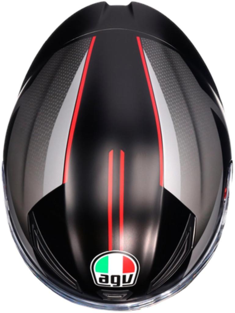 AGV K1 S Full Face Motorcycle LAP MATT XL Helmet, BLACK/GREY/RED, (61-62cm), 18394007034-XL