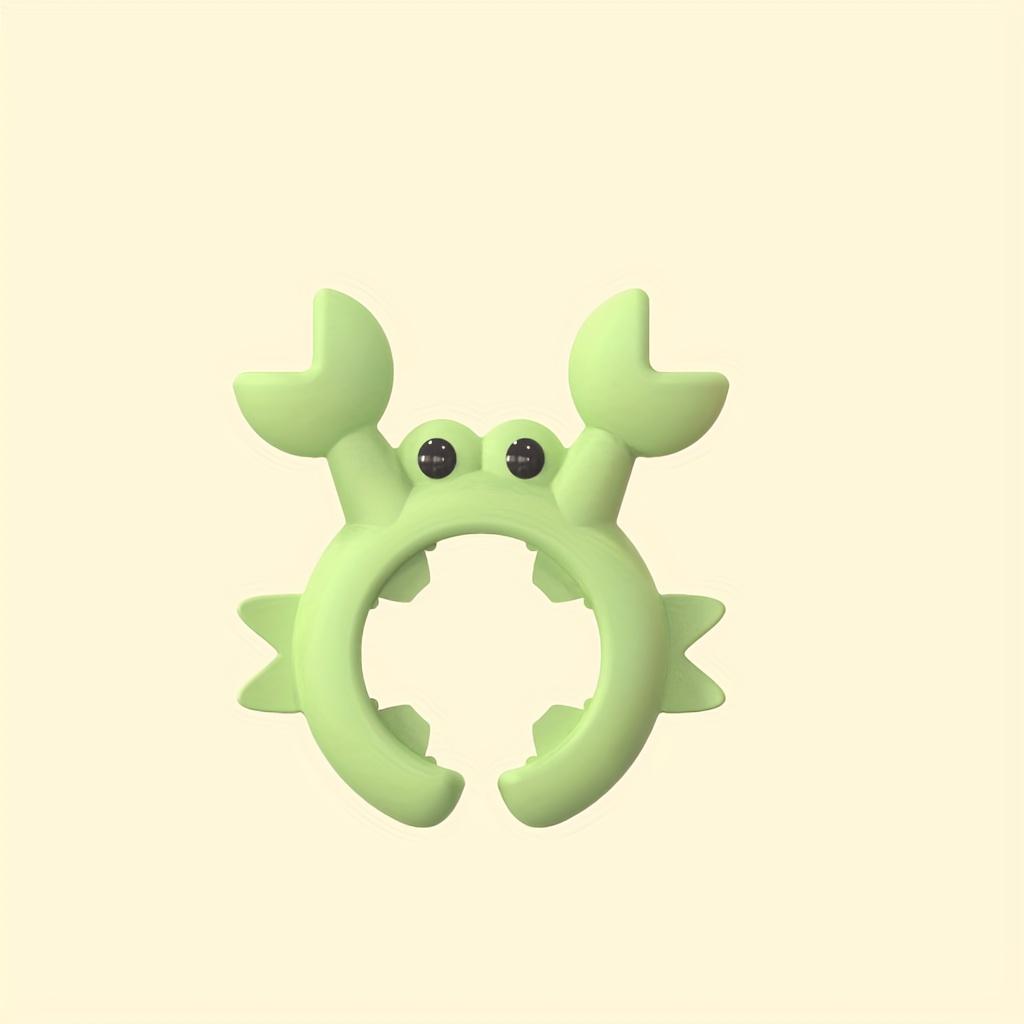 

[Милые в форме краба | Силиконовые] Набор из 3 милых силиконовых держателей для лопаток в форме краба | Нескользящая ручка и термостойкий дизайн - Высокотемпературные 3pcs зелёный