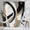 Abstract Black White Gold Curve Pattern Waterproof Shower Curtain 180X180Cm - Modern Luxury Bath Curtain For Living Room Decor