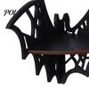 Spooky Bat Theme Shelf Halloween Wooden Corner Shelf, Black Wall Mounted Candle Holder Stand, Party Ornament Gothic Decor Display Rack for Home Party,