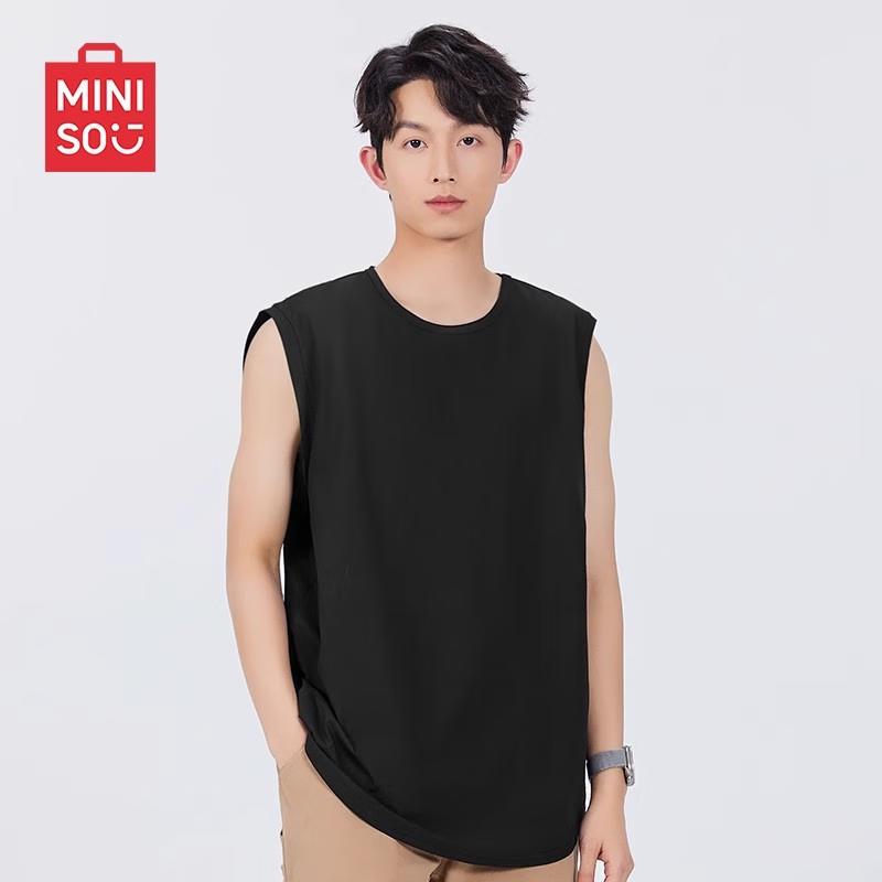 MINISO Мужской дышащий майка из чистого хлопка без рукавов M
