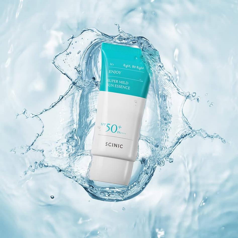 Scinic Bucură-te de Super Mild Sun Essence 50mL SPF50+ PA++++/ Esență Apoasă, Hidratantă, Cosmetice Coreene, Kbeauty