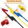 5Pcs 4mm Multimeter Test Leads Set with 10Pcs Crocodile Clips, 3.3ft/1m Double Ended Banana Plug Cabels, 5 Colors Stackable Electrical Testing Cable