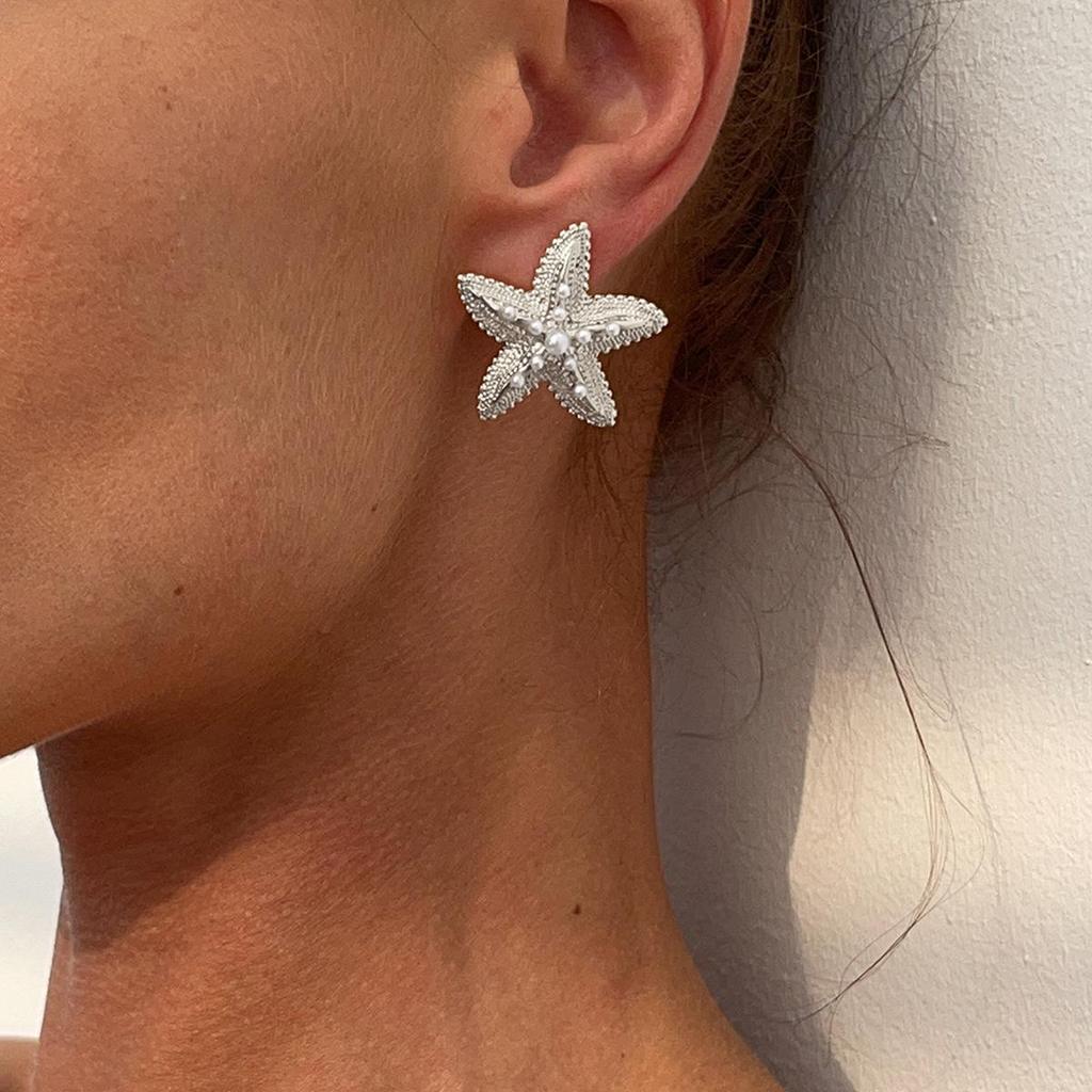 Ocean Style Starfish Stud Earrings: European & American Beach Party Jewelry