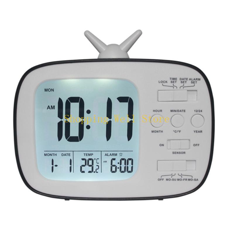 KX4B Innovative Digital Clock With Calendar and Ambients Light Sensors for Children Student Bedsides