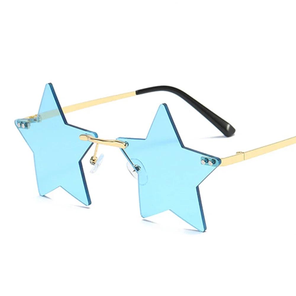 Star Shape Sun Glasses Funny Pentagram Eyewear Christmas Party Decoration Rimless Sunglasses Trendy Accessory