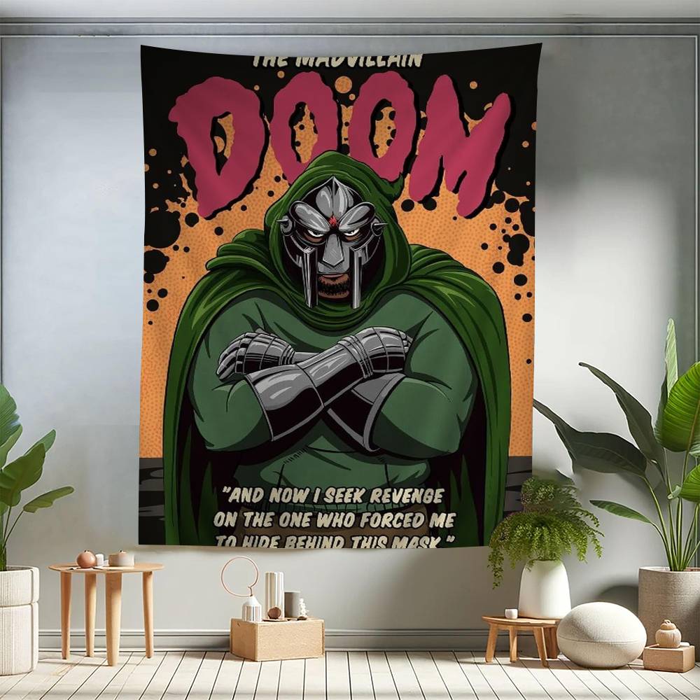 Rap Singer MF DOOM Printed Large Wall Tapestry Hanging Tarot Hippie Wall Rugs Dorm Home Decor