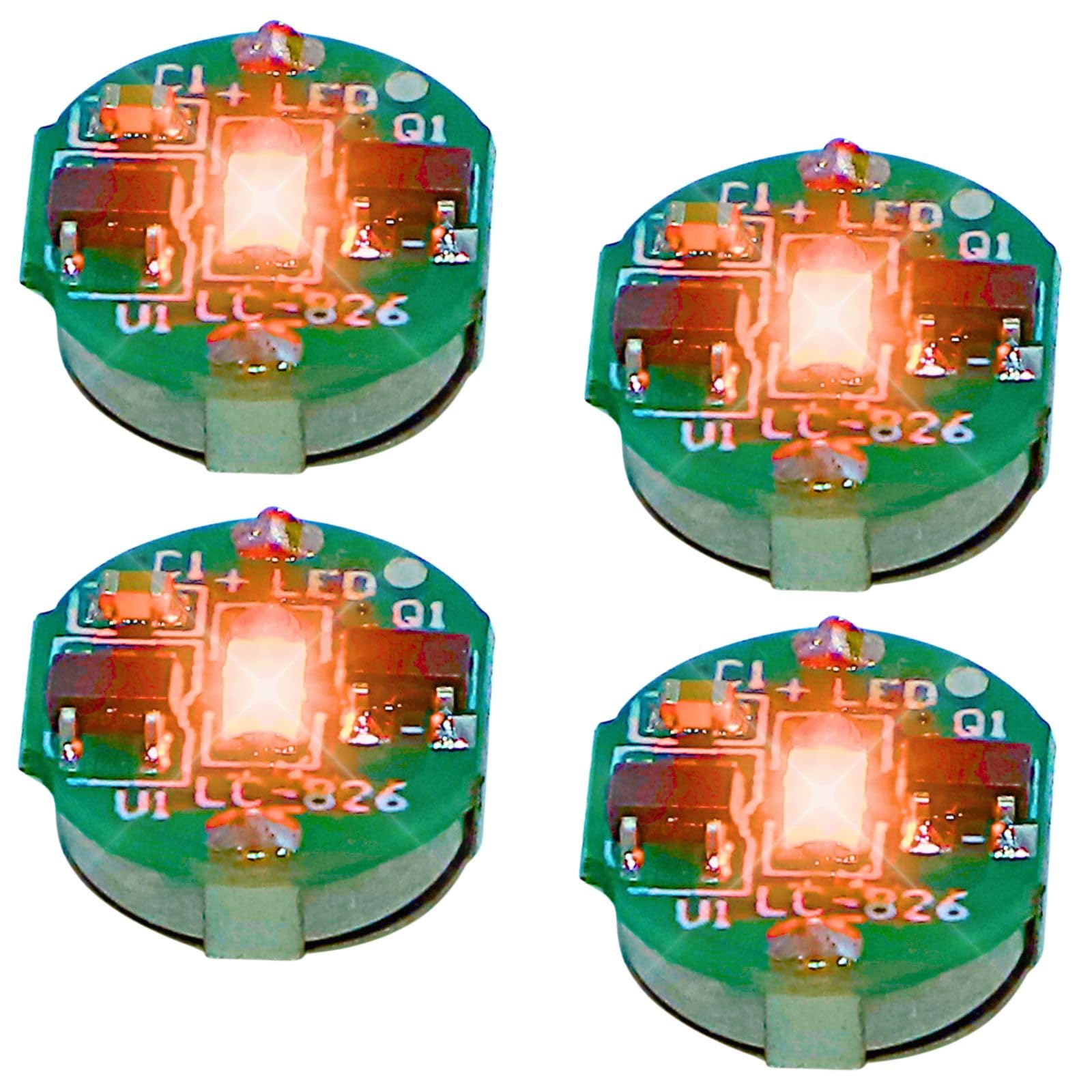 

CHASO Small LED Magnetic for Plastic Gundam Model Miniature Button Cell Battery Orange Lights, 4-Piece Set, Switch, Wireless, Models, Figures, Kits, помаранчевий
