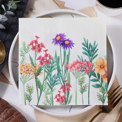 20Pcs/pack 33x33cm Plant Flower Printed Paper Tableware Disposable Napkin Tissues Home Wedding Party Decoration