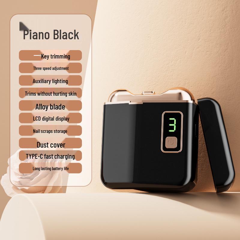 Silent Electric Nail Clipper with Light & Anti-Splash Multifunctional Nail File