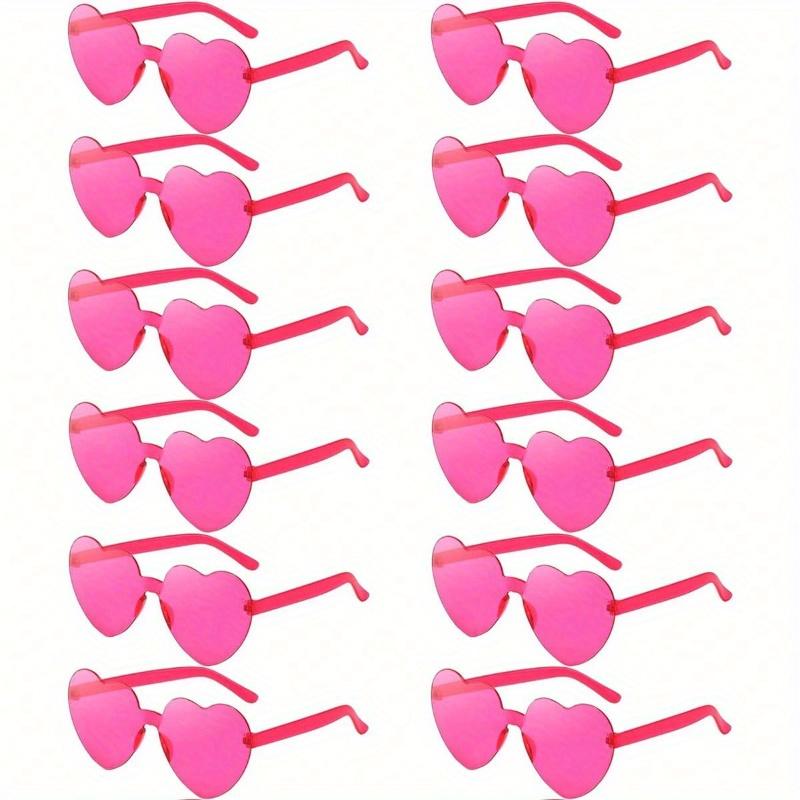 Pairs Heart Shaped Glasses Candy Color Rimless Fun Heart Glasses For Women Men Party Favors,