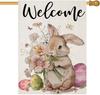 Happy Easter Bunny House Ags for Outdoor Decoration, Watercolor Bunny Eggs ... JJE DDI GGX