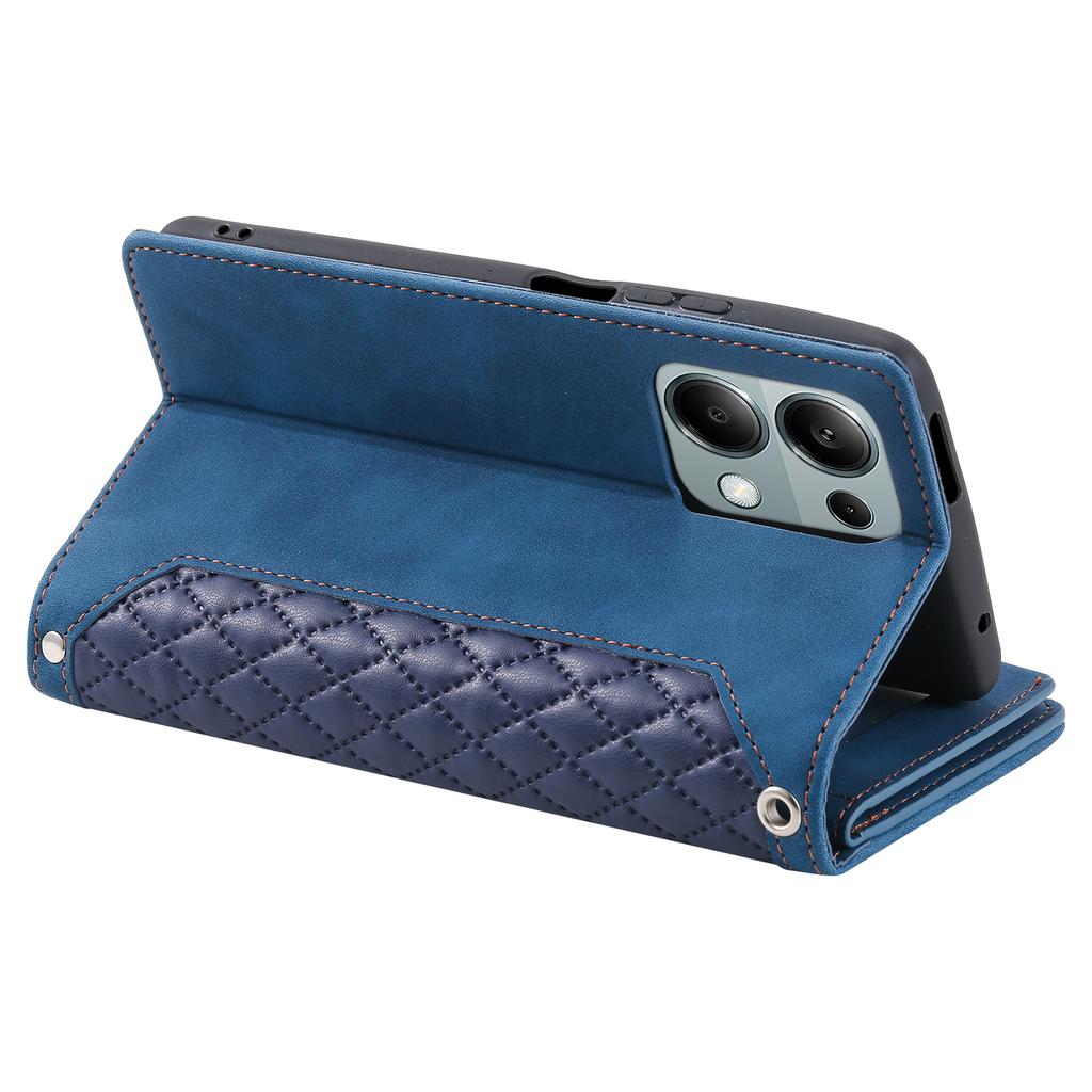 For Xiaomi Redmi Note 13 Pro 4G/Poco M6 Pro 4G Case Rhombus Leather Zipper Pocket Phone Cover