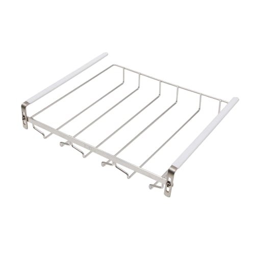 

VECELO Wine Glass Holder, 3-Column Glass Holder, Wine Glass Hanger, Wine Glass Rack, Wine/Kitchen Champagne Glass Holder, Hanging, No Drilling or Scre