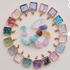 Natural Chip Crystal Pendant Square Perfume Drift Bottle Wishing Crystal Necklace Personalized Sweater Chain