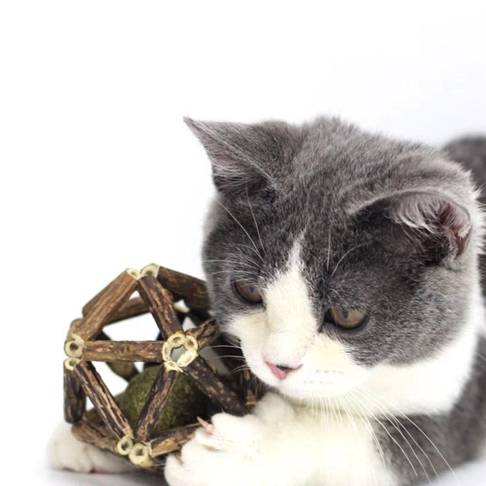 With Bell Catnip Ball Self-Entertainment Catnip Infused Cat Bell Toy Bell Toy Teasing Grinding Cat Toy Supplies Interactive Play