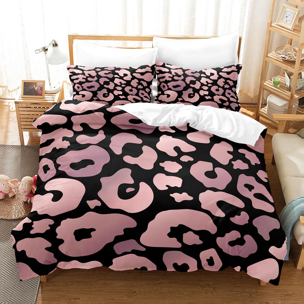 3D Digital Printing Leopard Print Series Three-Piece Set To Print Bedding Kit