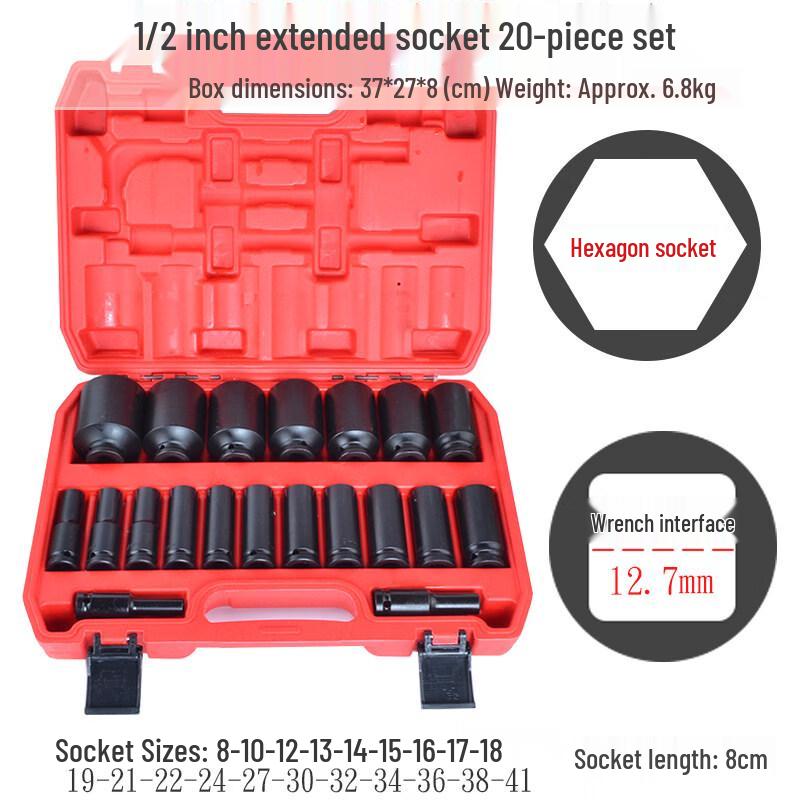 Rongyu 1/2 & 3/4 Inch Pneumatic Wrench and Socket Set